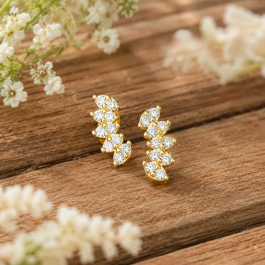 Radiant Gold Stud Earrings